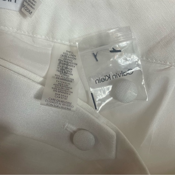 Calvin Klein Linen Blend Pants Trousers - White size 20 NWT Vacation Beach - Picture 7 of 7